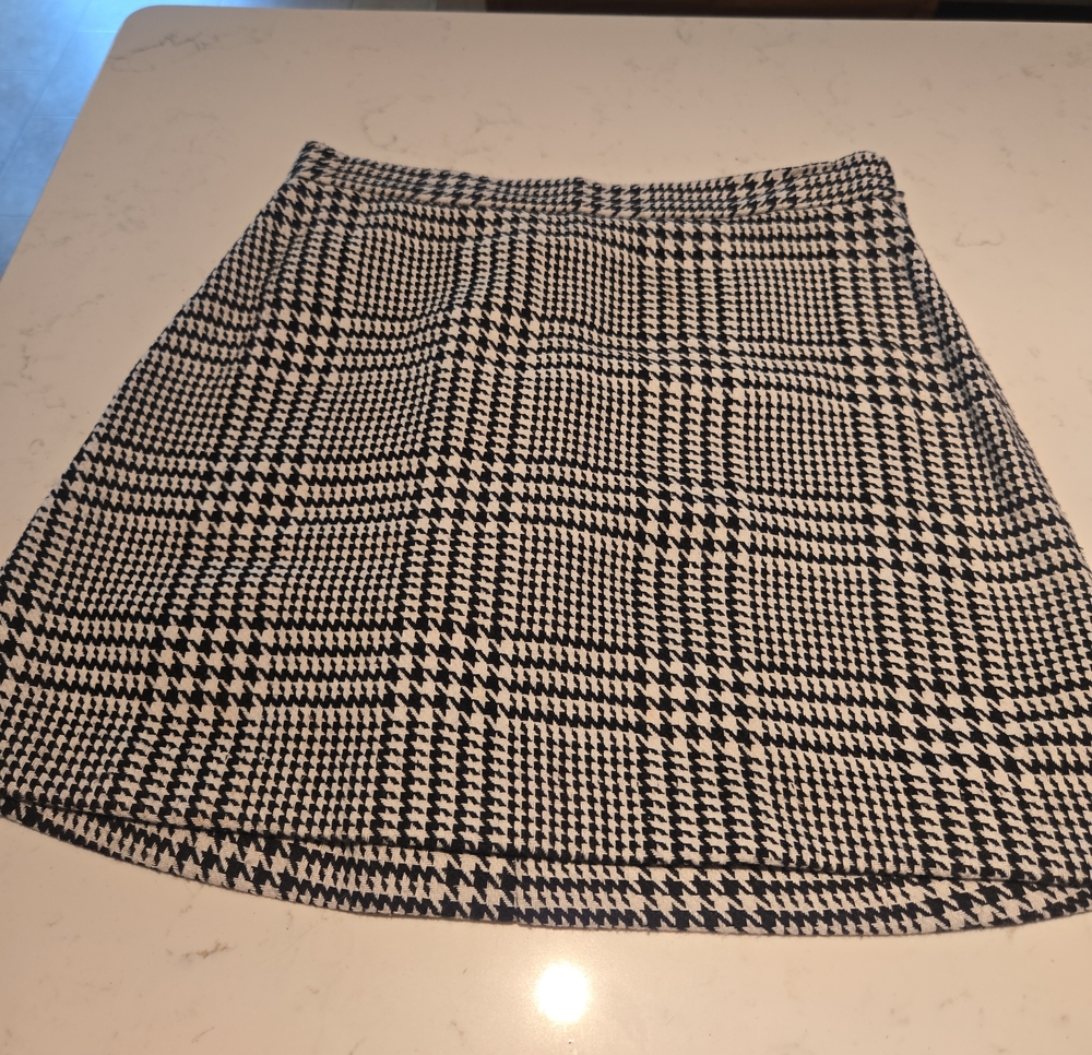 Forever 21 Black & White Plaid Mini Skirt